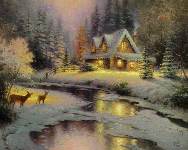 Thomas Kinkade deer creek cottage I